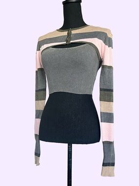 GENERATION KISS Long Sleeve Shrug and Tank Top